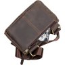 Горизонтальная мужская сумка на плечо из коричневой винтажной кожи SHVIGEL (11094) - 5