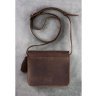 Кожаная наплечная бохо-сумка коричневого цвета BlankNote Лилу (12623) - 4