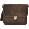 Кожаная наплечная бохо-сумка коричневого цвета BlankNote Лилу (12623) - 1