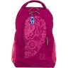 Малиновый школьный рюкзак для девочек из текстиля с цветами Bagland (55727) - 1