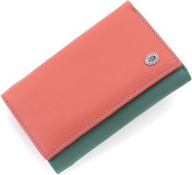 Разноцветный женский кошелек из натуральной кожи на магнитах ST Leather 1767327