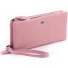 Женский розовый кошелек-клатч из натуральной кожи на две молнии ST Leather 1767427 - 2