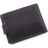 Мужское портмоне из винтажной кожи черного цвета без монетницы Grande Pelle 67827 - 3