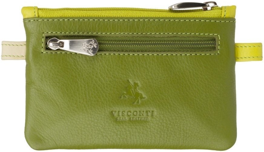 Зеленая ключница из натуральной высококачественной кожи на молнии Visconti Cora 69227