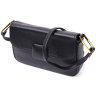 Черная женская плечевая сумка горизонтального типа из фактурной кожи Vintage 2422391 - 1