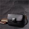 Черная женская плечевая сумка горизонтального типа из фактурной кожи Vintage 2422391 - 8