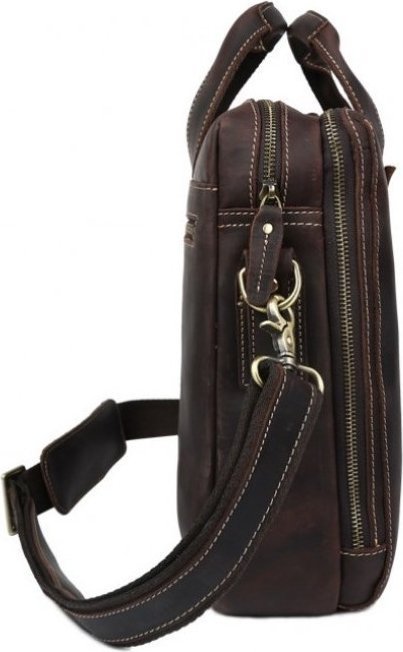 Мужская кожаная сумка с ручками и ремнем на плечо VINTAGE STYLE (14567)