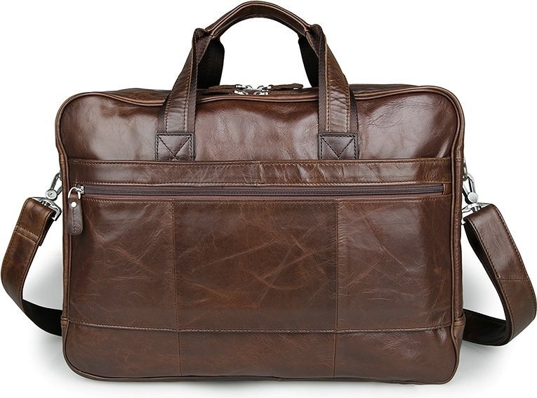 Большая деловая сумка для ноутбука до 16 дюймов из натуральной кожи VINTAGE STYLE (14371)