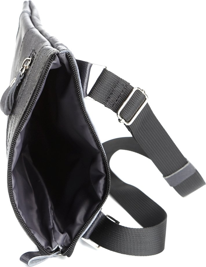 Темно-синяя недорогая мужская сумка из натуральной кожи с лямкой на плечо SHVIGEL (00966)