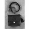 Кожаная женская бохо-сумка черного цвета BlankNote Лилу (12624) - 4
