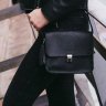 Кожаная женская бохо-сумка черного цвета BlankNote Лилу (12624) - 11