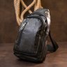 Черная мужская сумка-слинг из кожзаменителя Vintage (20511) - 6