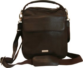 Коричневая мужская сумка-барсетка из натуральной кожи с ручкой Vip Collection (21108)