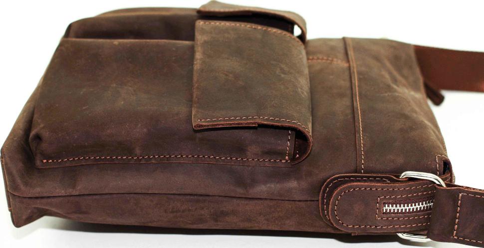 Мужская сумка из винтажной кожи коричневого цвета VATTO (12069)