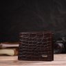 Мужское портмоне среднего размера из натуральной коричневой кожи с тиснением под крокодила CANPELLINI (2421865) - 6