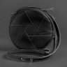 Наплечная сумка круглой формы из гладкой кожи черного цвета BlankNote Бон-Бон (12746) - 5