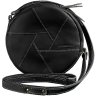 Наплечная сумка круглой формы из гладкой кожи черного цвета BlankNote Бон-Бон (12746) - 1