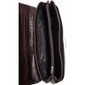Кожаный мужской портфель в темно-коричневом цвете с текстурой под крокодила DESISAN (19120) - 7