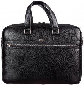 Черная горизонтальная сумка под документы или ноутбук из натуральной кожи Desisan (810-01)