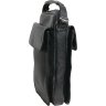 Мужская сумка-барсетка среднего размера с ручкой из натуральной кожи черного цвета Vip Collection (21096) - 3