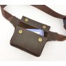 Кожаная мужская сумка на пояс коричневого цвета VATTO (11771) - 2