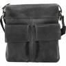 Винтажная наплечная мужская сумка черного цвета VATTO (12070) - 1