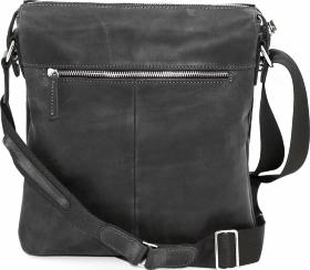 Винтажная наплечная мужская сумка черного цвета VATTO (12070) - 2