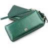 Женский зеленый кошелек в лаке на молнии ST Leather (16319) - 1