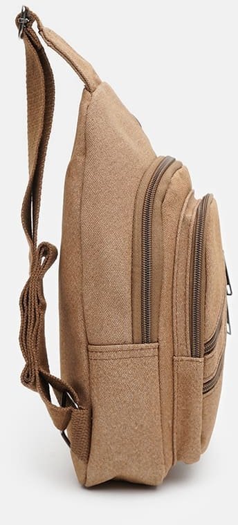 Коричневая мужская тактическая сумка-слинг из текстиля Monsen (22161)