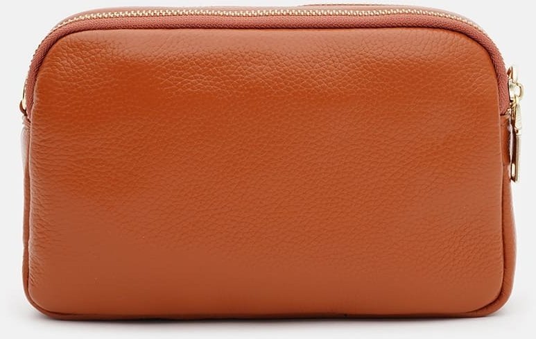 Женская кожаная сумка через плечо в коричневом цвете на два отделения Borsa Leather (59129)