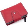 Компактный женский кошелек из качественной кожи красного цвета Visconti Poppy 69129 - 3