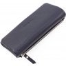 Кожаный длинный кошелек темно-синего цвета на кнопке Tony Bellucci (12442) - 3