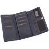 Кожаный длинный кошелек темно-синего цвета на кнопке Tony Bellucci (12442) - 7