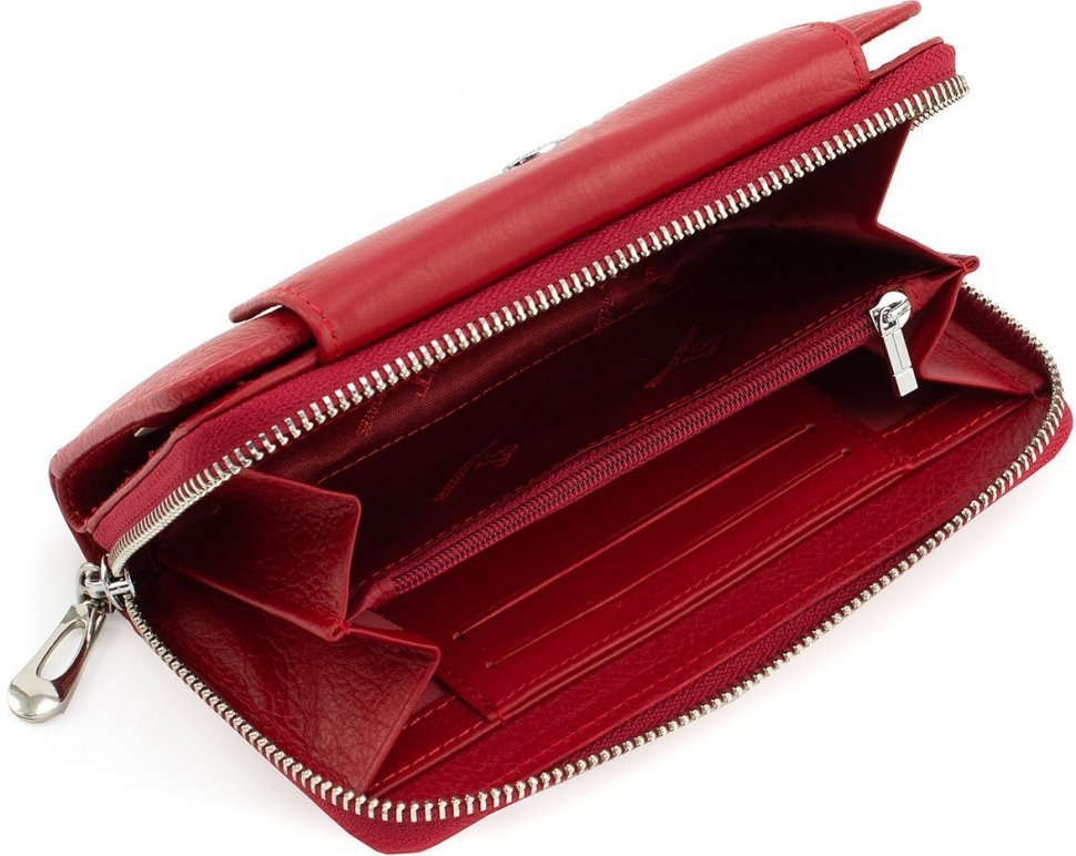 Красный женский кошелек среднего размера из натуральной кожи ST Leather (15367)