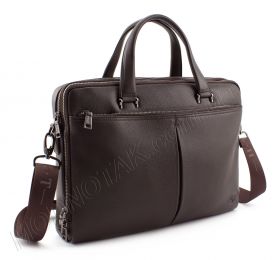 Деловая кожаная сумка коричневого цвета для документов H.T Leather Premium Collection (10233)