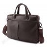Деловая кожаная сумка коричневого цвета для документов H.T Leather Premium Collection (10233) - 4