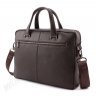 Деловая кожаная сумка коричневого цвета для документов H.T Leather Premium Collection (10233) - 2