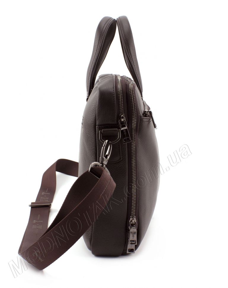 Деловая кожаная сумка коричневого цвета для документов H.T Leather Premium Collection (10233)