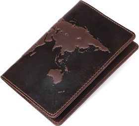 Оригинальная обложка на паспорт из натуральной кожи коричневого цвета Shvigel (2416135)