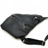 Черная мужская сумка-слинг через плечо из натуральной кожи с гладкой поверхностью TARWA (19665) - 6