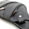 Черная мужская сумка-слинг через плечо из натуральной кожи с гладкой поверхностью TARWA (19665) - 7