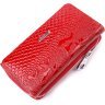 Женский кошелек из натуральной кожи красного цвета с лаковым покрытием KARYA (2421428) - 1