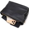 Небольшая женская сумка из натуральной кожи черного цвета с ремешком на плечо Vintage (2422080) - 6