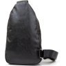 Черная мужская сумка-рюкзак через плечо из кожзаменителя Vintage (20513) - 2