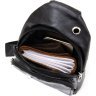 Черная мужская сумка-рюкзак через плечо из кожзаменителя Vintage (20513) - 3