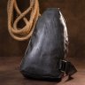 Черная мужская сумка-рюкзак через плечо из кожзаменителя Vintage (20513) - 6