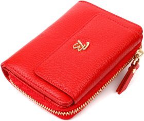 Красный женский кошелек среднего размера из натуральной кожи с монетницей Tony Bellucci (2422013)