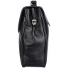 Мужской кожаный портфель с ярко-выраженной фактурой черного цвета Desisan (19121) - 3