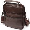 Коричневая мужская сумка-барсетка вертикального формата из натуральной кожи флотар Vintage 2421952 - 2