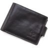 Мужское портмоне из высококачественной кожи черного цвета без монетницы Grande Pelle 67830 - 1